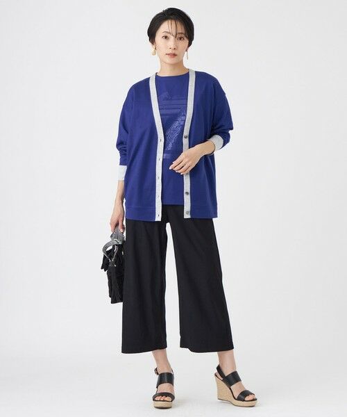 EVEX by KRIZIA  (大きいサイズ) / エヴェックス バイ クリツィア (オオキイサイズ) その他トップス | 【L】【接触冷感・ウォッシャブル】ハイゲージ天竺Vネックカーディガン | 詳細2