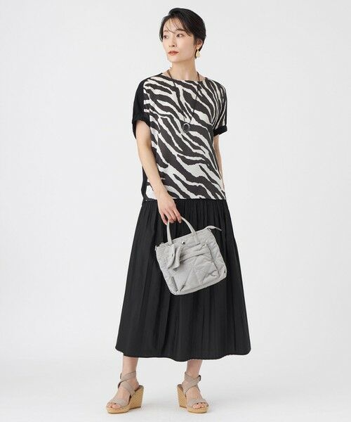 EVEX by KRIZIA  (大きいサイズ) / エヴェックス バイ クリツィア (オオキイサイズ) その他トップス | 【L】【カタログ掲載・ウォッシャブル】ゼブラプリントコンビフレンチスリーブカットソー | 詳細3