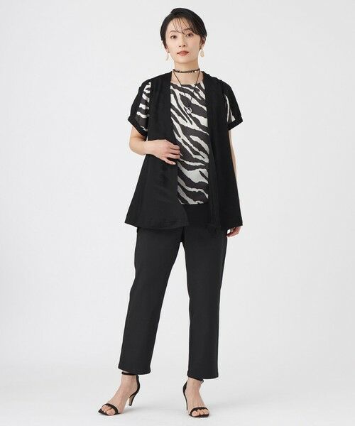 EVEX by KRIZIA  (大きいサイズ) / エヴェックス バイ クリツィア (オオキイサイズ) その他トップス | 【L】【カタログ掲載・ウォッシャブル】ゼブラプリントコンビフレンチスリーブカットソー | 詳細4