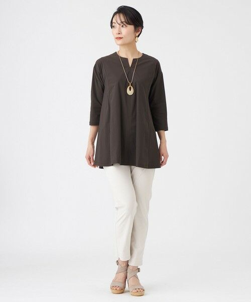 EVEX by KRIZIA  (大きいサイズ) / エヴェックス バイ クリツィア (オオキイサイズ) その他トップス | 【L】【接触冷感・マシンウォッシャブル】ハイゲージメリルハイテンションチニックカットソー | 詳細3