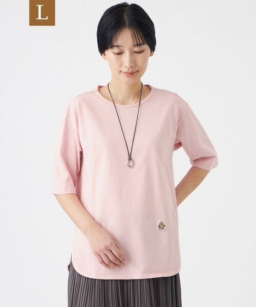 EVEX by KRIZIA  (大きいサイズ) / エヴェックス バイ クリツィア (オオキイサイズ) その他トップス | 【L】【ウォッシャブル】タイガーパッチコットンカットソー（ピンク系2）