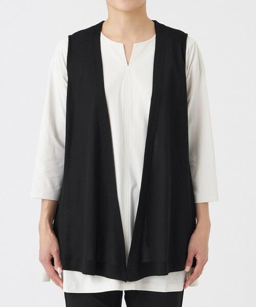 EVEX by KRIZIA  (大きいサイズ) / エヴェックス バイ クリツィア (オオキイサイズ) その他トップス | 【L】【接触冷感・ウォッシャブル】ハイゲージ天竺ジレ | 詳細4