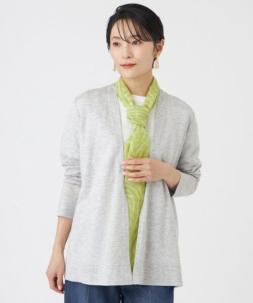 EVEX by KRIZIA  (大きいサイズ) / エヴェックス バイ クリツィア (オオキイサイズ) その他トップス | 【L】【接触冷感・ウォッシャブル】ハイゲージ天竺カーディガン（グレー系2）