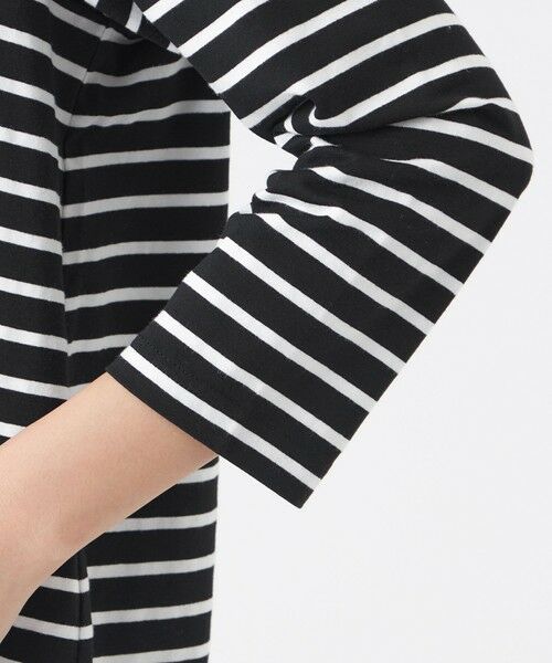 EVEX by KRIZIA  (大きいサイズ) / エヴェックス バイ クリツィア (オオキイサイズ) その他トップス | 【L】【ウォッシャブル】ロゴエンブロイダリーボーダーチュニックカットソー | 詳細5