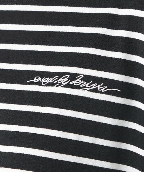 EVEX by KRIZIA  (大きいサイズ) / エヴェックス バイ クリツィア (オオキイサイズ) その他トップス | 【L】【ウォッシャブル】ロゴエンブロイダリーボーダーチュニックカットソー | 詳細7