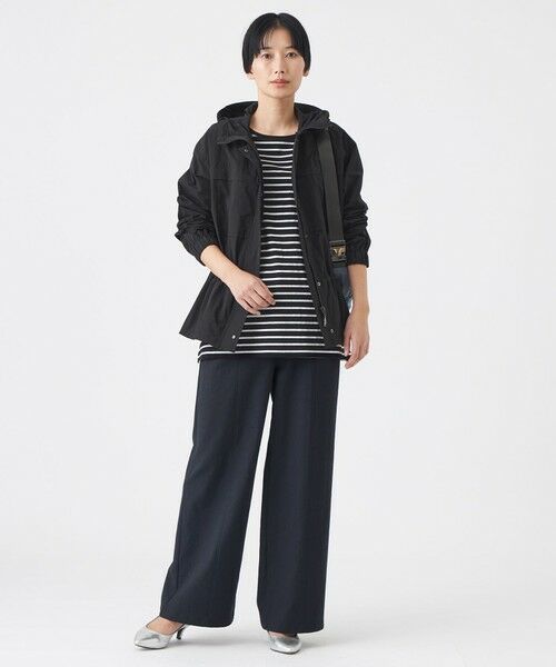 EVEX by KRIZIA  (大きいサイズ) / エヴェックス バイ クリツィア (オオキイサイズ) その他トップス | 【L】【ウォッシャブル】ロゴエンブロイダリーボーダーチュニックカットソー | 詳細1