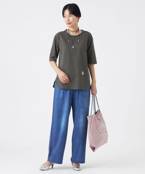 EVEX by KRIZIA  (大きいサイズ) / エヴェックス バイ クリツィア (オオキイサイズ) その他パンツ | 【L】【カタログ掲載・接触冷感・吸水速乾・着用じわ防止・マシンウォッシャブル】ストレッチプリントデニムパンツ | 詳細3