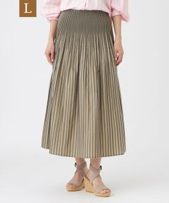 EVEX by KRIZIA  (大きいサイズ) / エヴェックス バイ クリツィア (オオキイサイズ) ロング・マキシ丈スカート | 【L】【カタログ掲載・ウォッシャブル】ストライプリバーシブルシャーリングスカート