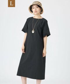 EVEX by KRIZIA  (大きいサイズ) / エヴェックス バイ クリツィア (オオキイサイズ) ロング・マキシ丈ワンピース | 【L】【カタログ掲載・マシンウォッシャブル】クロスサッカーサックワンピース