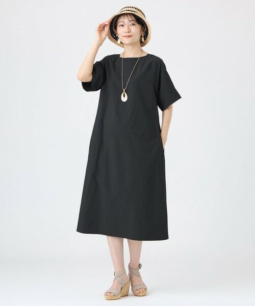 EVEX by KRIZIA  (大きいサイズ) / エヴェックス バイ クリツィア (オオキイサイズ) ロング・マキシ丈ワンピース | 【L】【カタログ掲載・マシンウォッシャブル】クロスサッカーサックワンピース | 詳細1