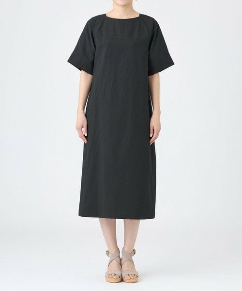 EVEX by KRIZIA  (大きいサイズ) / エヴェックス バイ クリツィア (オオキイサイズ) ロング・マキシ丈ワンピース | 【L】【カタログ掲載・マシンウォッシャブル】クロスサッカーサックワンピース | 詳細2