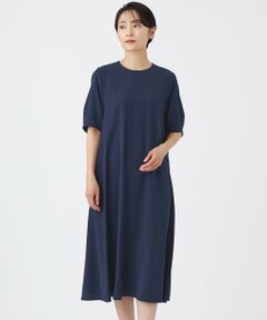 EVEX by KRIZIA  (大きいサイズ) / エヴェックス バイ クリツィア (オオキイサイズ) ロング・マキシ丈ワンピース | 【L】【接触冷感・吸水速乾・遮熱・UV対策・マシンウォッシャブル】【キマル！シリーズ】キマルサテンワンピース