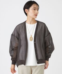 EVEX by KRIZIA  (大きいサイズ) / エヴェックス バイ クリツィア (オオキイサイズ) その他トップス | 【L】【ウォッシャブル】オーガンジーシャーディガン