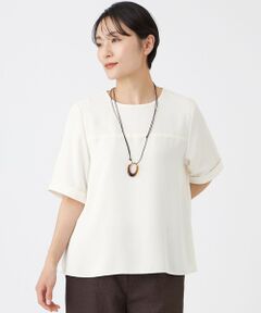 EVEX by KRIZIA  (大きいサイズ) / エヴェックス バイ クリツィア (オオキイサイズ) その他トップス | 【L】【接触冷感・吸水速乾・遮熱・UV対策・マシンウォッシャブル】【キマル！シリーズ】キマルサテンプルオーバーブラウス