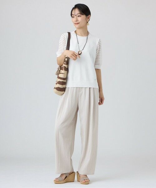 EVEX by KRIZIA  (大きいサイズ) / エヴェックス バイ クリツィア (オオキイサイズ) その他トップス | 【L】【カタログ掲載・ウォッシャブル】クロッシングメッシュニットプルオーバー | 詳細1