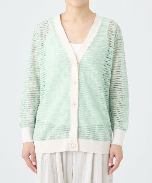 EVEX by KRIZIA  (大きいサイズ) / エヴェックス バイ クリツィア (オオキイサイズ) その他トップス | 【L】【カタログ掲載】クロッシングメッシュニットカーディガン | 詳細3