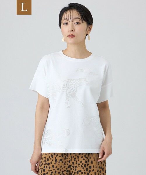 EVEX by KRIZIA  (大きいサイズ) / エヴェックス バイ クリツィア (オオキイサイズ) その他トップス | 【L】【カタログ掲載・ウォッシャブル】クリアチータープリントカットソー（オフホワイト）