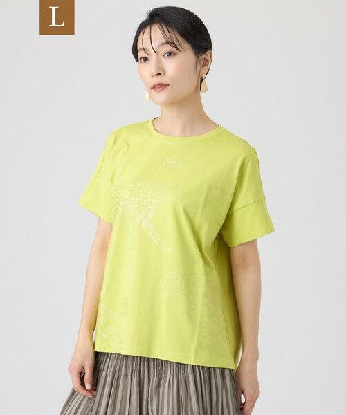 EVEX by KRIZIA  (大きいサイズ) / エヴェックス バイ クリツィア (オオキイサイズ) その他トップス | 【L】【カタログ掲載・ウォッシャブル】クリアチータープリントカットソー（イエロー）