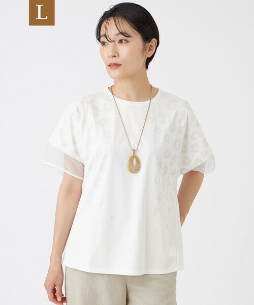 EVEX by KRIZIA  (大きいサイズ) / エヴェックス バイ クリツィア (オオキイサイズ) その他トップス | 【L】【日傘レベルの遮熱効果】【接触冷感・遮熱・UV対策・ウォッシャブル】ミネラルテックスパフスリーブカットソー（オフホワイト）
