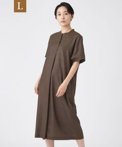 EVEX by KRIZIA  (大きいサイズ) / エヴェックス バイ クリツィア (オオキイサイズ) ロング・マキシ丈ワンピース | 【L】【カタログ掲載】【接触冷感・マシンウォッシャブル】ファージュストレッチワンピース