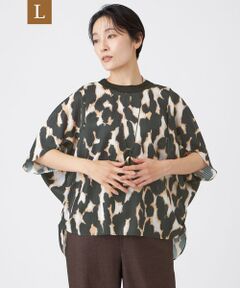 EVEX by KRIZIA  (大きいサイズ) / エヴェックス バイ クリツィア (オオキイサイズ) その他トップス | 【L】【カタログ掲載】【マシンウォッシャブル】ストライプパンサードルマンスリーブブラウス
