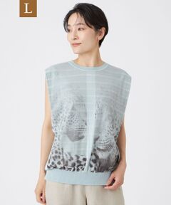 EVEX by KRIZIA  (大きいサイズ) / エヴェックス バイ クリツィア (オオキイサイズ) その他トップス | 【L】【カタログ掲載】【ウォッシャブル】パンサープリントニットベスト