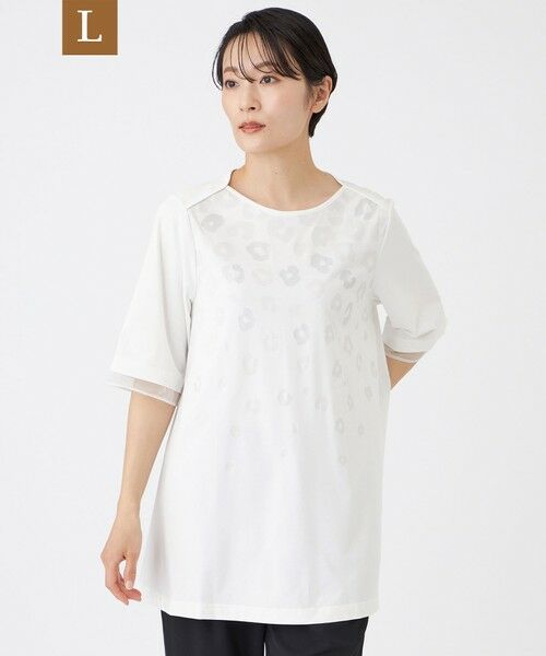 EVEX by KRIZIA  (大きいサイズ) / エヴェックス バイ クリツィア (オオキイサイズ) その他トップス | 【L】【カタログ掲載】【日傘レベルの遮熱効果】【接触冷感・UV対策・ウォッシャブル】ミネラルテックスチュニックカットソー（オフホワイト）