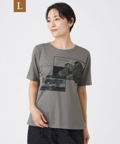 EVEX by KRIZIA  (大きいサイズ) / エヴェックス バイ クリツィア (オオキイサイズ) その他トップス | 【L】【接触冷感・ウォッシャブル】フォトプリントカットソー
