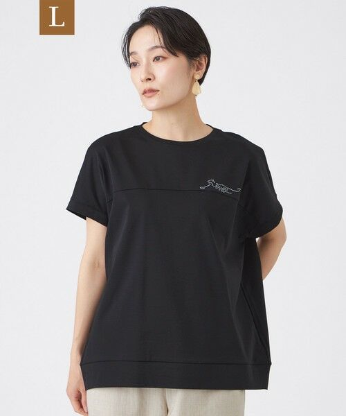 EVEX by KRIZIA  (大きいサイズ) / エヴェックス バイ クリツィア (オオキイサイズ) その他トップス | 【L】【接触冷感・抗菌防臭・ウォッシャブル】超冷感コットンホットフィットカットソー（ブラック）