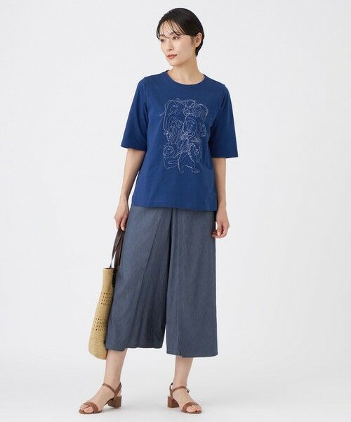 EVEX by KRIZIA  (大きいサイズ) / エヴェックス バイ クリツィア (オオキイサイズ) その他トップス | 【L】【EDDITION掲載】【接触冷感・ウォッシャブル】ギャザリングアニマルエンブロイダリーカットソー | 詳細2
