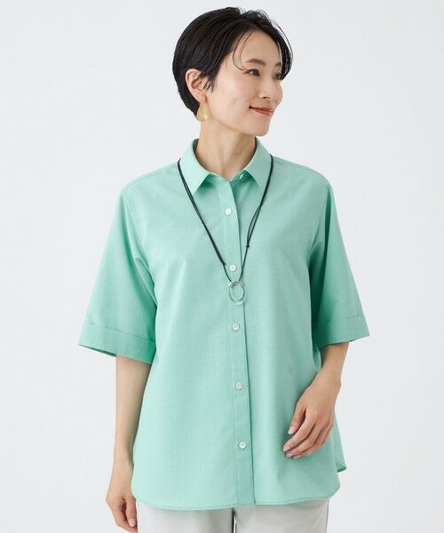 EVEX by KRIZIA  (大きいサイズ) / エヴェックス バイ クリツィア (オオキイサイズ) その他トップス | 【L】【EDITION掲載】【接触冷感・マシンウォッシャブル】リネンライクターンスリーブシャツ | 詳細10