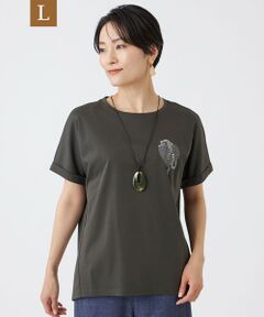 EVEX by KRIZIA  (大きいサイズ) / エヴェックス バイ クリツィア (オオキイサイズ) その他トップス | 【L】【EDITON掲載】【接触冷感・ウォッシャブル】ハートチータースムースカットソー