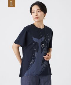 EVEX by KRIZIA  (大きいサイズ) / エヴェックス バイ クリツィア (オオキイサイズ) その他トップス | 【L】【EDITION掲載】【接触冷感・ウォッシャブル】スプラッシュホエールプリントカットソー