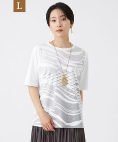 EVEX by KRIZIA  (大きいサイズ) / エヴェックス バイ クリツィア (オオキイサイズ) その他トップス | 【L】【接触冷感・マシンウォッシャブル】ウェーブホエールカットソー