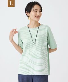 EVEX by KRIZIA  (大きいサイズ) / エヴェックス バイ クリツィア (オオキイサイズ) その他トップス | 【L】【接触冷感・マシンウォッシャブル】ウェーブホエールカットソー