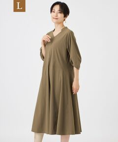 EVEX by KRIZIA  (大きいサイズ) / エヴェックス バイ クリツィア (オオキイサイズ) ロング・マキシ丈ワンピース | 【L】【接触冷感・UV対策・マシンウォッシャブル】コンチェロフレアワンピース