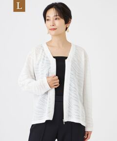 EVEX by KRIZIA  (大きいサイズ) / エヴェックス バイ クリツィア (オオキイサイズ) その他トップス | 【L】【ウォッシャブル】ゼブラジャカードニットカーディガン