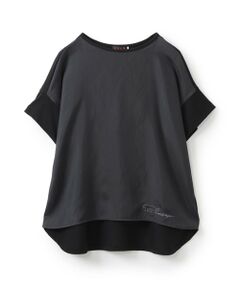 EVEX by KRIZIA  (大きいサイズ) / エヴェックス バイ クリツィア (オオキイサイズ) その他トップス | 【L】【ウォッシャブル】シルキーツイルコンビカットソー