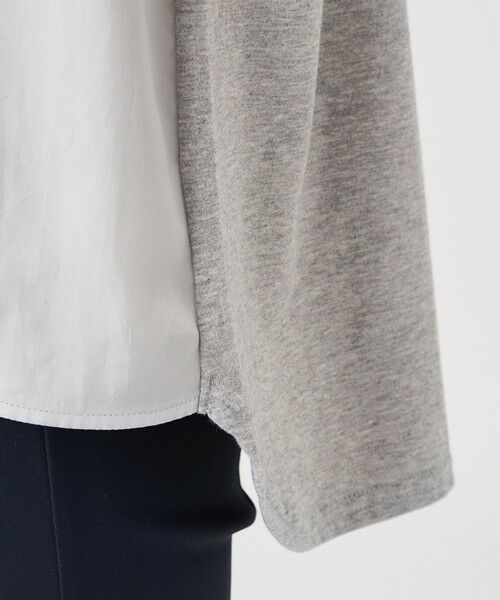 EVEX by KRIZIA  (大きいサイズ) / エヴェックス バイ クリツィア (オオキイサイズ) その他トップス | 【L】【ウォッシャブル】シルキーツイルコンビカットソー | 詳細8