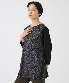 EVEX by KRIZIA  (大きいサイズ) / エヴェックス バイ クリツィア (オオキイサイズ) その他トップス | 【L】【接触冷感・マシンウォッシャブル】ジオメトリックパンサーチュニックカットソー