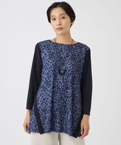 EVEX by KRIZIA  (大きいサイズ) / エヴェックス バイ クリツィア (オオキイサイズ) その他トップス | 【L】【接触冷感・マシンウォッシャブル】ジオメトリックパンサーチュニックカットソー