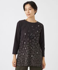 EVEX by KRIZIA  (大きいサイズ) / エヴェックス バイ クリツィア (オオキイサイズ) その他トップス | 【L】【ウォッシャブル】スラッシュパンサーチュニックカットソー