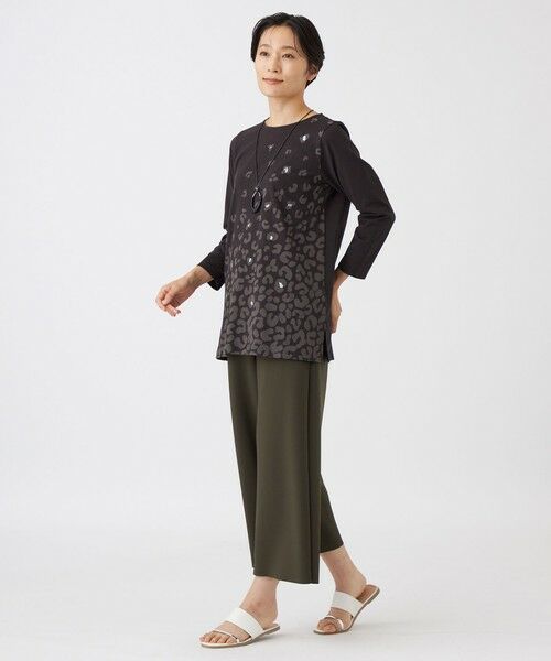 EVEX by KRIZIA (大きいサイズ) / エヴェックス バイ クリツィア (オオキイサイズ) その他トップス | 【L】【ウォッシャブル】スラッシュパンサーチュニックカットソー | 詳細1