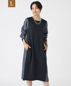 EVEX by KRIZIA  (大きいサイズ) / エヴェックス バイ クリツィア (オオキイサイズ) ロング・マキシ丈ワンピース | 【L】【カタログ掲載】【マシンウォッシャブル】シャルマンダンガリーコンビワンピース