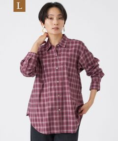 EVEX by KRIZIA  (大きいサイズ) / エヴェックス バイ クリツィア (オオキイサイズ) その他トップス | 【L】【カタログ掲載】【マシンウォッシャブル】エンブロイダリーオンブレーチェックシャツ