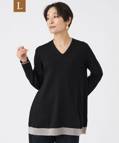 EVEX by KRIZIA  (大きいサイズ) / エヴェックス バイ クリツィア (オオキイサイズ) その他トップス | 【L】【ウォッシャブル】ルレックスエッジストレッチニットプルオーバー