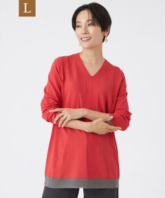 EVEX by KRIZIA  (大きいサイズ) / エヴェックス バイ クリツィア (オオキイサイズ) その他トップス | 【L】【ウォッシャブル】ルレックスエッジストレッチニットプルオーバー