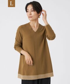 EVEX by KRIZIA  (大きいサイズ) / エヴェックス バイ クリツィア (オオキイサイズ) その他トップス | 【L】【ウォッシャブル】ルレックスエッジストレッチニットプルオーバー