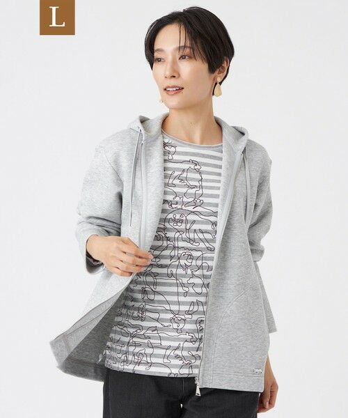 EVEX by KRIZIA  (大きいサイズ) / エヴェックス バイ クリツィア (オオキイサイズ) その他トップス | 【L】【マシンウォッシャブル】ダンボールニットパーカー（グレー系2）