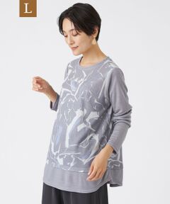EVEX by KRIZIA  (大きいサイズ) / エヴェックス バイ クリツィア (オオキイサイズ) その他トップス | 【L】【ウォッシャブル】アブストラクトピューマプルオーバーカットソー